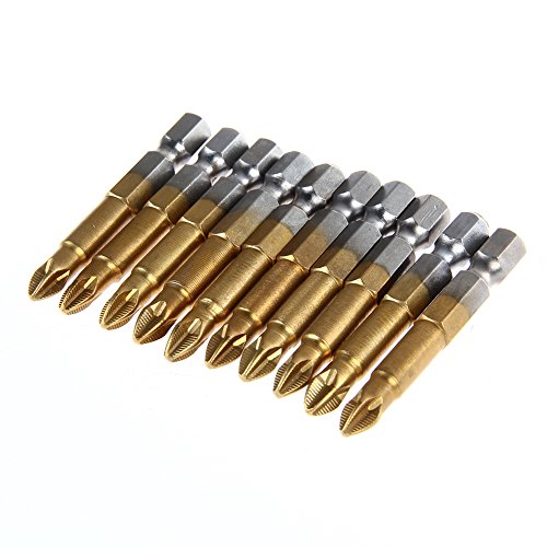 JTENG 10 tlg. PH2 Magnetische Schraubendreher Bits 50 mm Anti Rutsch Phillips Hex Schraubendreher Schraubendreher Bits set Elektrische