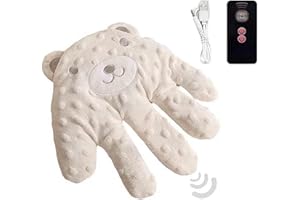 LIFECOSM Baby Startle Prevention Hand Glove,Baby Sleeping Palm,Baby Soothing Palm,Baby Soothing Hand Pillow,Baby Sleeping Aid Palm,Cute Cartoon Face Design,Red Bean Filling.