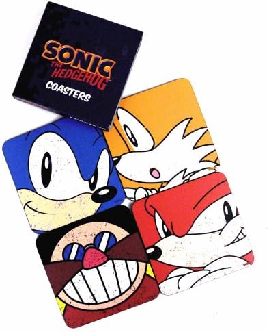 Sonic The Hedgehog Set Of 4 Coasters, Cork Backed