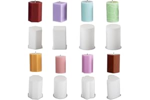 Joytey 8 PCS Candle Moulds Candle Resin Mould Candle Silicone Mould Epoxy Resin Moulds Silicone Casting Mold Moon Star Heart Flower Kitty Moulding Mold for DIY Art Crafts Making Home Decoration