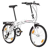 Hauptmerkmale: Klappbarer Stahlrahmen, hinteres Schaltwerk Shimano Tourney, Vorder- und Rücklichter, Fahrradkorb, 6 Gänge, V-Bremsen, Handschaltung, Montageanleitung in 5 Sprachen, zu 90 % zusammengebaut, verbesserte Verpackung für zusätzlichen Schutz. Werkzeugsatz.