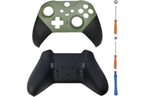 Hzxkqmil Carcasa Delantera y Trasera Carcasa de Repuesto Placa de Cubierta Personalizada Estuche de Cáscara Inferior Accesorios para Xbox Elite Controller Series 2, Verde Militar + Negro