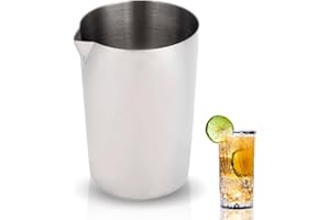 Hominas Mixing Glass in Acciaio Inox 500 Ml, Boston Shaker Mixing Glass Cocktail Brocca per Tazze Mescolare Bevande, D'argento