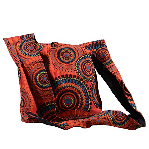 Kunst und Magie - Bolso al hombro de algodón para mujer ca. 38 x 32 x 12 cm, color rojo, talla ca. 38 x 32 x 12 cm