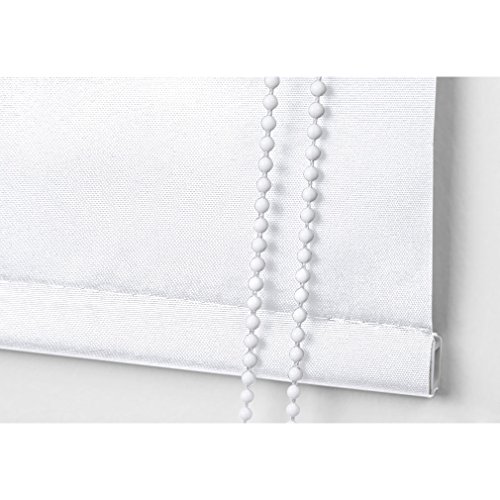 SHINY HOME® Verdunklungsrollo Lichtblick Klemmrollo 100x230cm Fensterrollo Sonnenschutzrollo Klemmfix ohne Bohren inkl Klemmträger Weiß - 3