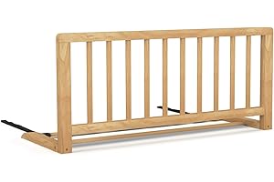Nidalys Barrière de Lit Enfant 90 cm - Bois Naturel : Sécurisez Le Sommeil de Votre Enfant