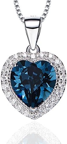 Birthstone Necklace, SILYHEART Love Heart Pendant Necklace Made With Swarovski Crystals, Fashion Birthstone Jewelry for Women