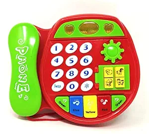 Zest 4 Toyz Cute Cartoon Design Mini Colorful Musical Learning Telephone Toys for Kids with Different Animal Sound Pretend to Play Battery Opertaed Toy Learning Education Toy for Kid