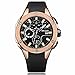 Price comparison product image Jiaa Men's Multi-Function Chronograph Quartz Watch Silicone Strap Waterproof,Rose gold,One size