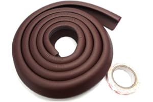 AKORD 2 Metre Dark Brown Edge Protector, Foam Corner & Edge Guard for Baby Proofing Furniture, Tables, and TV Cabinets – Child Safety Bumper Strip for Sharp Edges