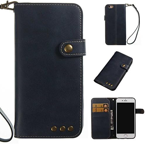iPhone 6 Case / iPhone 6s Case, CUSKING Premium Soft Leather Slim Shockproof Wallet Case Flip Folio Notebook Style Cover with Card Slots and Magnetic Closure for Apple iPhone 6 / 6s - Navy Blue