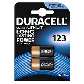 Lot de 2 piles au lithium CR123 3 V pour appareil photo numérique – équivalentes à DL123, EL123A, CR123A et CR17345