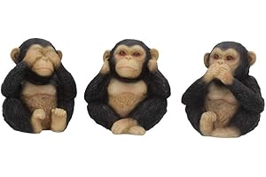 WEIRD OR WONDERFUL Nemesis Now U4174M8 - Statuetta a tre scimpanzé saggi, 8 cm, colore: Nero