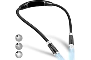 Vekkia Rechargeable LED Neck Reading Light, Book Lights for Reading in Bed,3 Brightness Levels, Flexible Soft Silicone Arms Comfortable Wear, Long Lasting. Perfect for Readers, Craft & Knitting