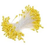 170pcs Pearl Double-Tip Floral Stamens for Flower Making -- Yellow