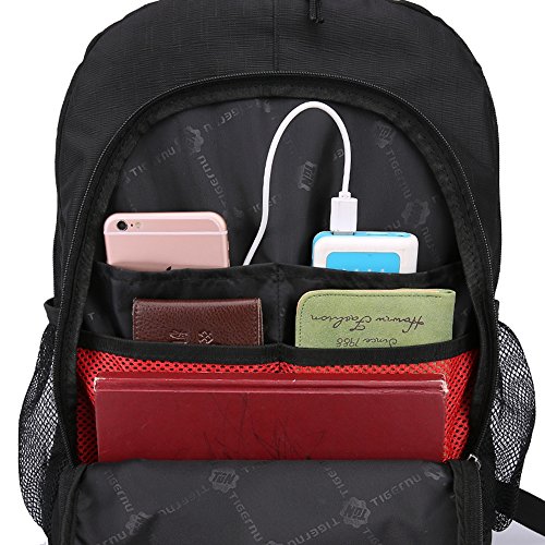 SLOTRA Business Schule Laptop Rucksack 14 Zoll Daypack Outdoor Reisen Studenten Sport Leicht Backpack Freizeit Schwarz - 6