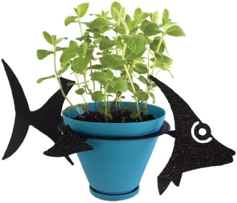 PotPals Planter Decor Plant Stand for 6Inch Pot, Black, Sunfish