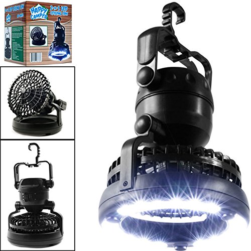 Camping LED Laterne Taschenlampen, 2in1 Fan Lampe Portable LED Camping Laterne mit Deckenventilator 18 LED Taschenlampe Deckenventilator für Outdoor Wandern, Camping, Angeln Ausfälle und Notfälle Zelt - 3