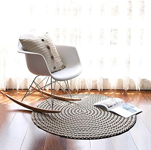 carpet Round Rug,   Cotton Hand-woven Computer Chair Floor Mats   Living Room Bedroom Coffee Table Round Rug ( Color : A , Size : ROUND-80cm )