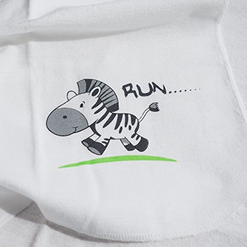 Spucktücher / Moltontücher – 4er Pack – 80 x 80 cm | Schadstoffgeprüft, Öko-Tex Standard 100, kuschelig weich & saugstark, waschbar bei 60° C – bedruckt, Zebra Weiß Grün - 2