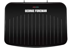 George Foreman 25820 Grande Grill – Versatile piastra di cottura e tostapane con rivestimento antiaderente migliorato e riscaldamento rapido, nero