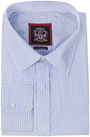 Mens Formal Dress Shirts for Office Business, Wedding Suit & Casual Leisure. Long Sleeve Style in Single or Double Cuff. Janeo British Apparel The Hampton Check Shirt.