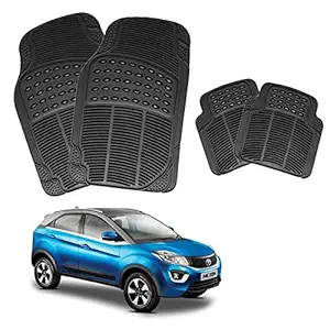 Shoolin Car Mat Black/Black Rubber Foot Mat/Floor Mat for Tata Nexon