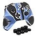 Produktbild YoRHa Silikon Hülle Abdeckungs Haut Kasten für Microsoft Xbox One X & Xbox One S Controller [Nach Modell 8.2016] x 1 (Tarnung blau) Mit Pro aufsätze thumb grips x 8