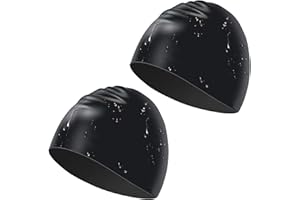 Kinizuxi Bonnet de Natation en Silicone Unisexe 2 Pièces, Bonnet de Natation pour Femme et Homme,Indéchirable et élastique Bonnet de Natation