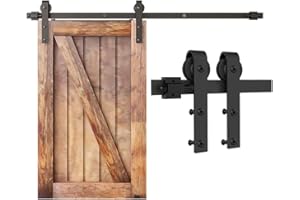 BONIKLUBA 4FT/122cm Mini Rail Porte Coulissante kit de Quincaillerie Suspendue Interieur pour Meuble TV à Porte Simple Petite Armoire (Pas de Porte D'armoire)