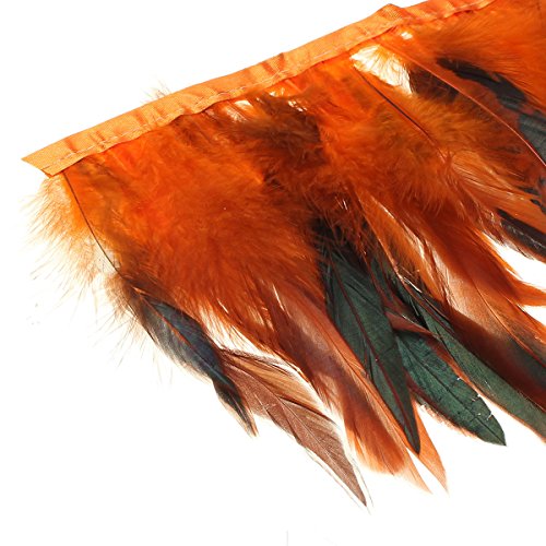 KING DO WAY 100 Stück Hahnenfedern Flügelfedern Hahn Federn Pad Feather Schmuckfeder DIY 8 Farbe kaffee - 7