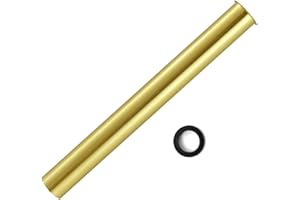 OPERMAXER Tube de plongée en laiton 300 mm pour siphon, tuyau d'extension de 32 mm, tuyau de plongée droit, siphon de bouteille pour vidage de lavabo, or brossé