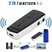 Produktbild HKFV B6 2in1 BT4.1 A2DP Sender und Empfänger Wireless Audio Aux Adapter 3,5 mm F2 2 in 1 Bluetooth Empfänger Sender Bluetooth-Adapter (Schwarz)