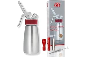 ‎ISI ISI Sahnespender 250 ml, Gourmet Whip Plus, 0.25 Liter, aus hochwertigem Edelstahl, Betrieb mit ISI Sahnekapseln, für Sahne, warme und kalte Saucen, Suppen, Espumas und Desserts, 140301
