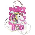Funcart Unicorn Birthday Pull String Pinata (Khoi Bag), Rainbow Unicorn Party Supplies for Girls Princess Parties Fiestas Decorations