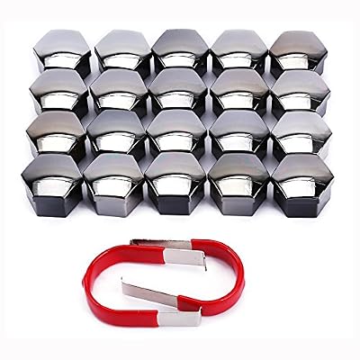 Surepromise 20x Capuchon chrome 19MM protection pour ecrou Vis boulon Roue VW