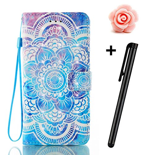 Samsung Galaxy S6 Edge Leder Hülle,Galaxy S6 Edge Book Case,TOYYM Folio PU Leder Wallet Tasche Case mit Standfunktion Karteneinschub und Magnetverschluß,Notebook Flip Cover Brieftasche Handytasche Innere Bumper Back Case Etui Hüllen für Samsung Galaxy S6 Edge,Mandala