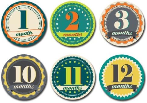 Monthly Baby Stickers for First Year Growth Photos - Badge Boy - Sticky Bellies
