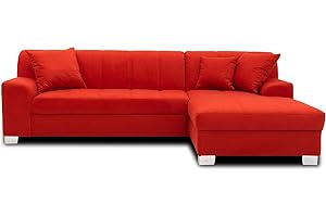 ‎DOMO. COLLECTION DOMO. collection Ecksofa Capri, Sofa in L-Form, Couch, Polsterecke, Eckcouch, Sofa-Garnitur 239 x 152 x 75 cm (BxTxH), rot