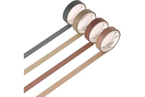 YUBBAEX Juego de 4 Washi Tape, de color natural para manualidades, manualidades decorativas, regalos, álbumes de recortes, color natural Type 4