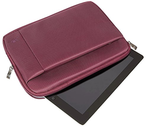 RIVACASE Tasche für Tablets bis 10.1“ – Superflache Hülle mit Doppelreißverschluss und zusätzlicher Außentasche für Zubehör – Lila - 2