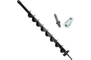 QWORK Jordborr, 60 mm borr för borr med adapter, borr 80 cm, för borrning av hål och plantering av träd