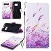 Produktbild FNBK HTC 10 Hülle Leder Lanyard Aquarell Feder Flip Schutzhülle Silikon Back Cover PU Leder Flip Cover Wallet Bookstyle Handyhülle Case Tasche Standfunktion Kartenfächer Magnet Ledertasche