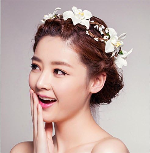 GCF® Garland Bridemaid Flower Bridal Wreath Vacation Artificial Flower Rattan Head Wreath For Hair Floral Bridal Hair Accessory Wedding Flower Headpiece