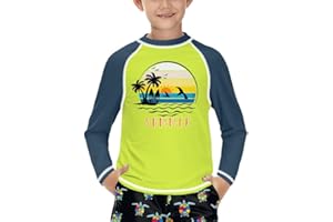 BesserBay Kinder UV Shirt Lange Ärmel Rashguard Schnelltrocknend UV Badeshirt für Jungen 110-160