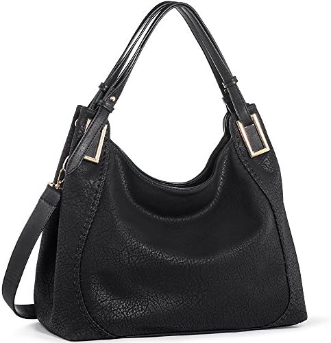 Handbags IN ANGEL Women Handbags Tote Shoulder Bags Ladies Crossbody Hobo Bags PU Leather Handbags Satchel (L39cm * W16cm * H29cm) Black