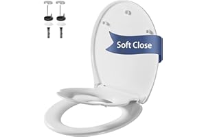 PORTOALEGRE Toilettendeckel mit Kindersitz Oval Weiß, WC Sitz mit Absenkautomatik, Klodeckel mit Kindereinsatz integriert, Quick-Release zur einfachen Reinigung, einfache Montage, Belastbarkeit von 150kg