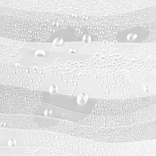 mDesign PVC-freier Duschvorhang aus PEVA – wasserabweisender Badewannenvorhang Ripples mit 12 rostfreien Metallösen – 180 x 180 cm – Frost - 4