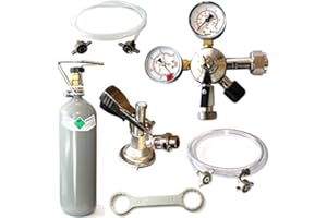 CAMPCOOGA Gasecenter Augsburg Bier zapfen Komplettset inkl. Co2 Flasche (LEER) + Bier- u. Co2 Schlauch +KEG + Drumi Anschlussset