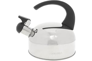 ODELO Carlo Bouilloire sifflante 1,5 l pour plaques à induction, gaz et électriques, argenté